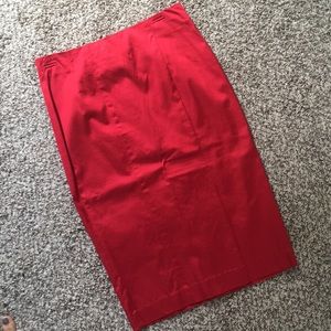 Bebe Stretchy Red Pencil Skirt